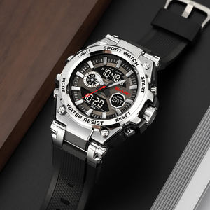 NOVO Relógio de Pulso SKMEI 2417 de Alta Qualidade com Fuso Horário Duplo Analógico e Digital Masculino Esportivo à Prova d'Água 5ATM para Atividades ao Ar Livre com Luz LED - Product Image 1