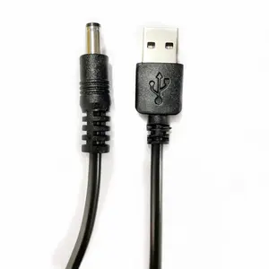 Adaptador USB a CC, cargador, cable de alimentación, convertidor de aumento con salida de 5V a 12V CC, cable recto de PVC aislado
