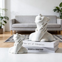 Vase en céramique de style nordique haut de gamme, écologique, sans plomb, avec logo personnalisé, en forme de visage humain, pour salon et chambre à coucher