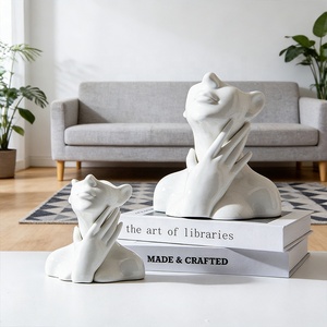 Jarrón de Cerámica de Estilo Nórdico de Alta Gama, Ecológico, Sin Plomo, con Logotipo Personalizado, Jarrón con Forma de Rostro Humano para Sala de Estar o Dormitorio - Product Image 4