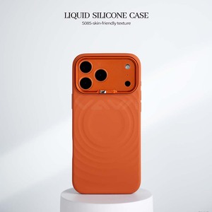 Funda de silicona líquida con diamantes S085 al por mayor para iPhone 17 Pro Max, funda magnética de silicona corrugada para teléfono - Product Image 2