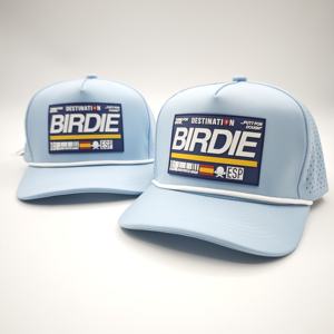 Casquette de baseball et de golf personnalisée en gros à 5 panneaux avec logo en PVC, perforations découpées au laser, motif léopard et réglable - Product Image 6