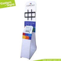 Support de kiosque multimédia Quick Show pliable en tissu tendu, support publicitaire pour salon professionnel, support de sol en aluminium pour écran LCD TV