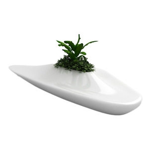 Siège en fibre de verre en forme de goutte d'eau pour pot de fleurs, pour lieux commerciaux, chaise d'attente durable DK-321 - Product Image 3