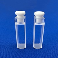 Cuvette en quartz de haute précision de 10 mm pour la recherche en laboratoire, composition chimique SiO2, cuvette en verre optique de quartz avec bouchon