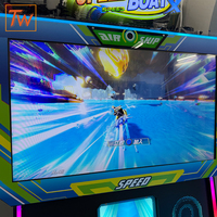 Machine de jeu vidéo d'arcade pour enfants et adultes, simulateur de bateau rapide multijoueur en ligne, divertissement palpitant à monnayeur.