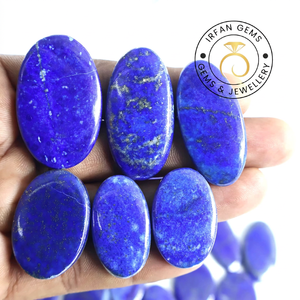 Venta al por mayor de cabujones ovalados de lapislázuli natural IRFAN GEMS - Tamaños personalizados, gemas azules pulidas con juego de color/efecto fuego para joyería - Product Image 1