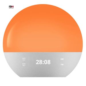Sveglia con simulazione dell'alba personalizzata <span class=keywords><strong>IBN</strong></span>, luce notturna con rumore bianco per dormire, sveglia con luce in tessuto. - Product Image 1