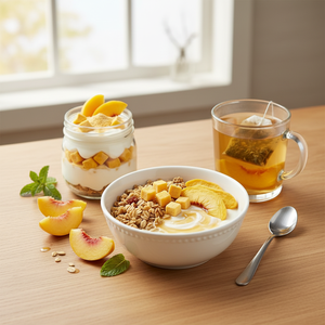 Pépites de pêche jaune lyophilisées croustillantes de qualité supérieure, fruits secs naturels et sucrés pour garniture de céréales et de yaourts - Product Image 4