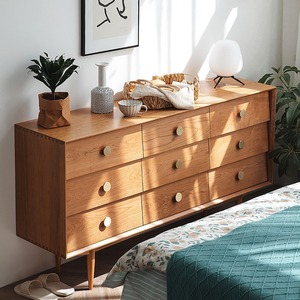 Commode en bois massif 1,6x0,4x0,85m, style scandinave, armoire de rangement autoportante, utilisation chambre et salon - Product Image 5