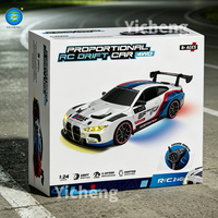 Voiture de course RC 4x4 2,4 GHz à drift, télécommandée entièrement proportionnelle avec lumières LED, jouet haute vitesse pour garçons et adultes