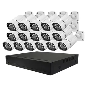 Sistem CCTV 4K NVR, Murah Dalam dan Luar Ruangan H.265 4K NVR Penglihatan Malam Penuh Warna 2MP 4MP 5MP 8MP Kamera POE IP 4K NVR KIT 4ch 8ch 16ch