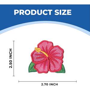 Set de 11 Parches Bordados de Flor de Hibisco Rosa DigitEMB, Apliques Florales Tropicales Termoadhesivos y Cosidos para Chaquetas, Mochilas, Sombreros y Jeans - Product Image 5