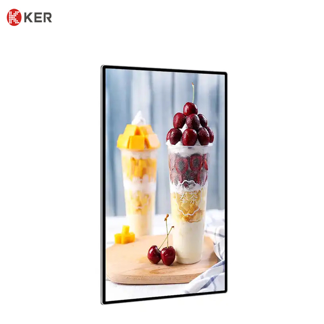 Wall Mount Black Flat LCD Screen Android Advertising Players Digital Signage Display for Hotel Restaurant Elevator