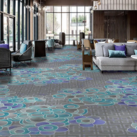 Moquette de luxe en nylon imprimé pour hall d'hôtel, tapis mural à mur fabriqué à la machine pour couloir de théâtre commercial à fort trafic et salle de banquet