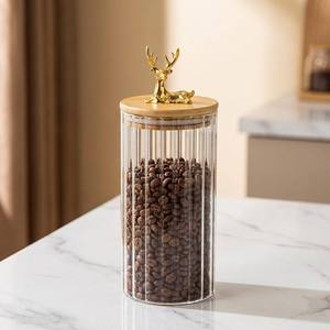 Tarro de Vidrio para Almacenamiento de Alimentos en 3 Tamaños con Tapa de Bambú, Tarro Hermético de Borosilicato para Granos de Café, Galletas y Especias - Product Image 3