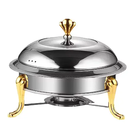 Chafing dish alcohol Heated Food Pot Stainless Steel 22cm Round Pot CN GUA