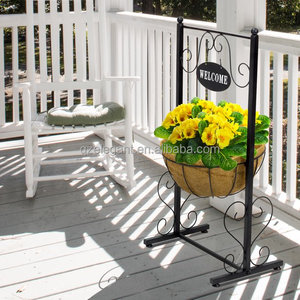 Giá Đỡ Giỏ Trồng Cây Bằng Sắt Rèn Chào Mừng Với Giỏ <span class=keywords><strong>Coco</strong></span> Sợi Lót - Product Image 3