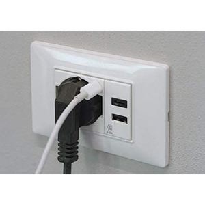 Prise murale Vimar 4Box P40 Schuko avec port USB Type C 3.0A 230V, blanche - Product Image 4
