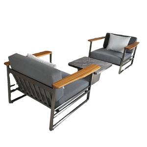 Canapé d'extérieur une place en alliage d'aluminium, ensemble de mobilier de jardin imperméable, style nordique, pour patio, terrasse, villa - Product Image 2