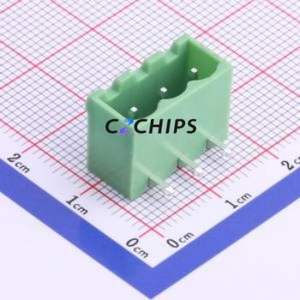 XY2500R-B-5.00-3P Plug-in Terminal Block Bent Lead Through Hole,P=5mm Connector Board-to-Board / Socket - Closed 1x3P 5mm Green - Product Image 1