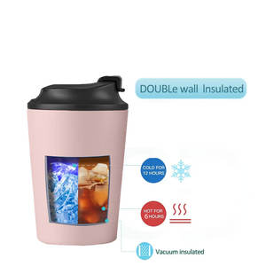 Taza de café de nuevo diseño, 240ml/8oz, doble aislamiento al vacío, taza de café de acero inoxidable 304, Mango antideslizante, tapa plegable a prueba de fugas - Product Image 6