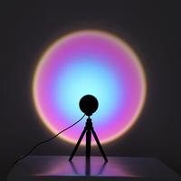 Vente en gros, lampe arc-en-ciel à 16 couleurs RGB pas chère, lampe de nuit, décoration de la maison, alimentation USB, projecteur de coucher de soleil, lampe LED de coucher de soleil