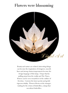 Casa moderna del candeliere di cristallo di lusso del salone del candeliere floreale dell'oro di champagne - Product Image 3