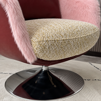 Nouveau fauteuil inclinable de designer, revêtement moelleux, pivotant à 360 degrés, fauteuil de salon moderne et luxueux