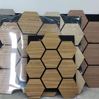 DIY Décoration 3d Art Diffuseur de Son Panneaux Bois Mdf Panneau Mural Acoustique Hexagone