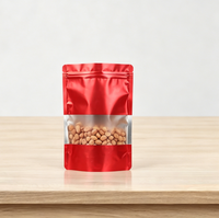 Op maat bedrukte ziplock zakjes met glanzende transparante voorzijde voor voedselopslag, hersluitbare gouden Mylar zakken