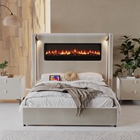 Lit réglable de luxe en velours côtelé rétro avec emballage modulaire et structure interne en bois de lierre, garantie de 3 ans