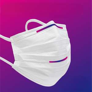 Masque facial jetable LeFine, emballé individuellement, 3 plis, non tissé, blanc, avec pince-nez double réglable, respirateur anti-poussière et anti-<span class=keywords><strong>pollen</strong></span> - Product Image 4