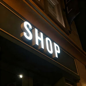 Personalizado <span class=keywords><strong>LED</strong></span> Light Up Frontlit letras acrílicas logotipo publicidade negócio sinal sinalização ao ar livre para loja loja - Product Image 1