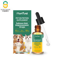 Huile de saumon pour chien et chat, aux formes mega 3, mega 6, mega 9, amélioration des cheveux, gouttes, pour animaux domestiques
