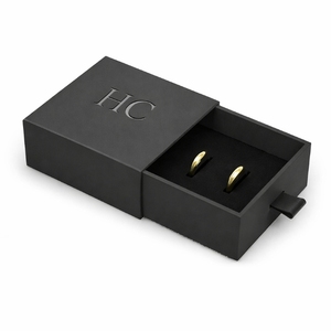 กล่องใส่แหวนหมั้น ดีไซน์หรูหรา สัมผัสนุ่ม กล่องโชว์เครื่องประดับแบบลิ้นชัก บุผ้ากำมะหยี่ ปั๊มลายเฉพาะจุด โลโก้สั่งทำได้ โรงงานผลิตโดยตรง - Product Image 6