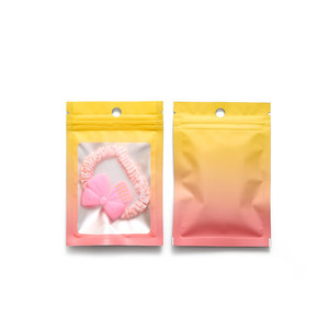 Gradient Color Aluminum <b>Foil</b> Zipper Bag Custom Size Food Grade Colorful aluminum <b>foil</b> gradient frosted <b>window</b> zipper bag - Product Image 6