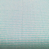 GOTS Certifié 100% Coton Vichy Check Seersucker Pour Habiller Tissu de Chemise Exigence de l'acheteur Durable Haute Qualité