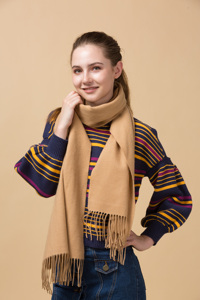 ผ้าพันคอแคชเมียร์ผสมขนแกะเมอริโนแบบยาวสำหรับผู้หญิง ผลิตตามสั่งขายส่ง ระบายอากาศได้ดี เหมาะสำหรับการเดินทางและใช้ในชีวิตประจำวัน - Product Image 3