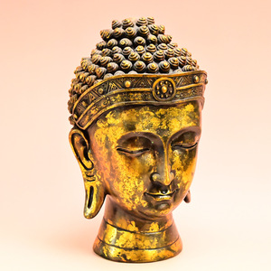 Articles de culture religieuse bouddhiste d'Asie du Sud-Est : Statues de divinités en résine effet métal vieilli, artisanat exclusif en résine - Product Image 5