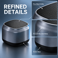 Haut-parleur BT portable, mini enceinte sans fil, basses puissantes, corps métallique, BT 5.1, son HD 0-5W pour voiture, bureau