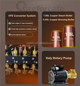 เครื่องชงกาแฟเอสเพรสโซแบบมืออาชีพ 9 บาร์ พร้อมหน้าจอ LCD ปั๊มโรตารี่ หม้อต้มคู่ สำหรับร้านกาแฟ - Product Image 3