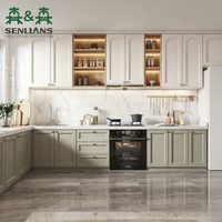 Meubles de cuisine intérieurs en forme de L de style français SLS, luxe léger, sur mesure, ensemble complet de meubles pour la maison avec évier, armoire modulaire RTA