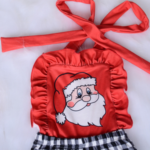 Mono de una pieza personalizado de fábrica Af-2 para niñas, pelele de punto con estampado de Papá Noel y volantes para niños - Product Image 3