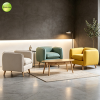 Canapé en tissu confortable 1/2/3 places, ensemble de canapés assortis, accoudoirs larges carrés, amovibles, lavables, pieds en bois, meubles de salon