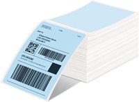 Phomemo 241bt 4*6 Étiquettes d'expédition thermiques blanches et bleues, feuilles de papier pour imprimante d'étiquettes d'expédition