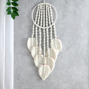 Suspension murale en macramé, attrape-rêves en macramé, fait main, <span class=keywords><strong>plume</strong></span> en macramé pour <span class=keywords><strong>chambre</strong></span> à coucher, décoration murale pour la maison - Product Image 4