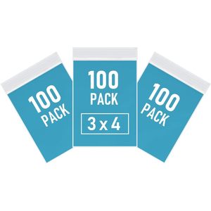 Paquete de 300 bolsas transparentes con cierre de cremallera de 3 x 4 pulgadas, bolsas de plástico resellables para almacenamiento de joyas, para relojes y gafas - Product Image 1