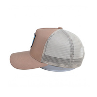 Casquette de camionneur sportive personnalisée à 5 panneaux, profil bas, pour homme, style hip-hop, en toile et maille, avec patch en caoutchouc, pour usage extérieur
