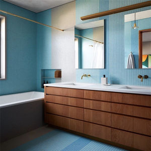 Ensemble de meubles de salle de bain contemporains avec double vasque, design moderne et luxueux - Product Image 3